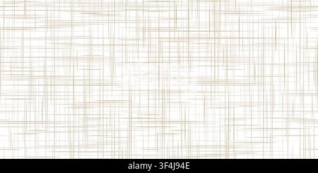 Linen canvas texture vector background in soft beige tones. Fine horizontal and vertical woven lines create a delicate fabric surface with a minimal Stock Vector