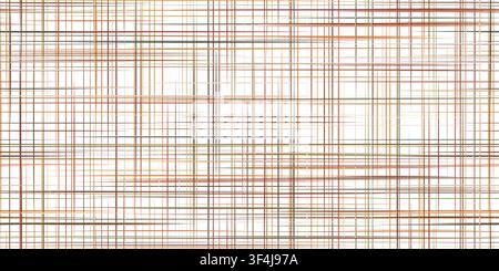 Warm linen fabric texture vector on a light background. Orange and brown intersecting threads form a colorful woven canvas pattern with a natural Stock Vector