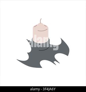 Candle in a candlestick in the shape of a bat Stock Vector