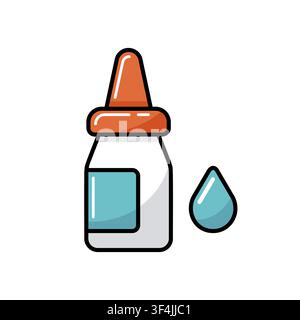 Eye drops vector isolated icon. Nasal drops. Medicine and healthcare, medical support sign. Graph symbol for medical web site and apps design, logo, a Stock Vector