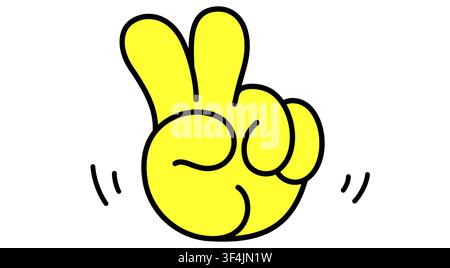 Peace, Victory. Hand sign. Gesture fingers Stock Vector