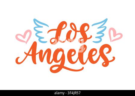 Hand drawn Los Angeles city lettering typography Stock Vector