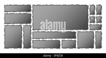 Abstract Gray Panel Layout on White Background Stock Vector