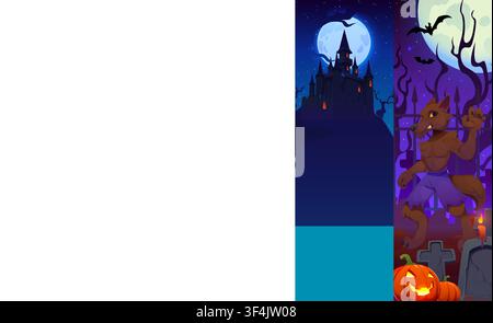 Halloween scary characters collage, green zombie Stock Vector