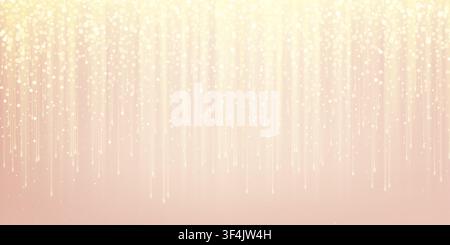Gold Glitter Lights on Soft Pink Background Stock Vector