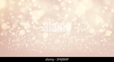 Soft Golden Bokeh Lights on Pink Background Stock Vector
