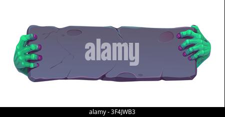 Halloween monster hands and paws with banner Stock Vector