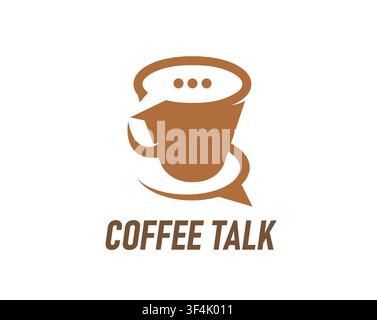 Coffee talk communication icon, chat Stock Vector
