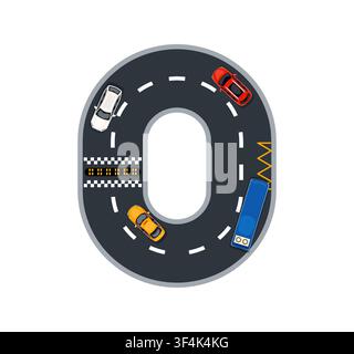 Asphalt street road font, cars on highway street Stock Vector