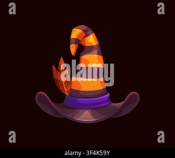 Scary and funny witch hat of Halloween character Stock Vector