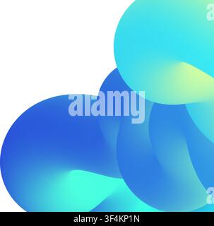 Abstract blue and teal fluid shapes creating a modern gradient design Stock Vector