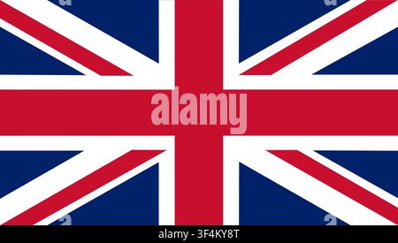 textured brush flag of United Kingdom. United Kingdom grungy flag Stock Vector