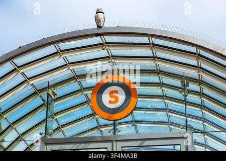 Exterior entrance to St Enoch Station on Glasgow underground system in Glasgow, Scotland, United Kingdom Stock Photo