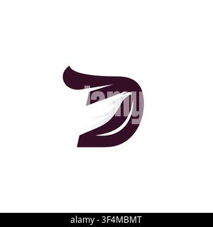 Letter D modern logo design with eagle head silhouette. D eagle Fly Logo Stock Vector