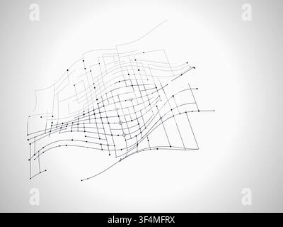 Wire Wavy Surface vector background with minimal abstract composition for microstock and commercial design projects. Stock Vector