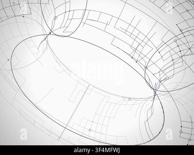 Wire Torus vector background with balanced copy space for microstock and commercial design projects. Stock Vector