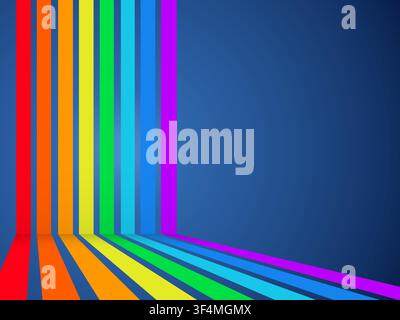 Rainbow Corner Stripes vector background with clean editable vector shapes for microstock and commercial design projects. Stock Vector
