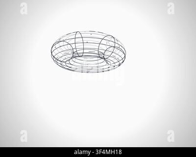 Wire Torus vector background with crisp scalable linework for microstock and commercial design projects. Stock Vector