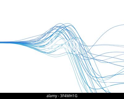 Abstract vibrant wave lines with smooth flowing motion and neon-inspired color palette Stock Vector