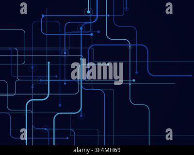 Decorative circuit line dots illustration for web banners, creative layouts, and modern visual branding. Stock Vector