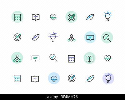Decorative icon sets illustration for social media posts, creative layouts, and modern visual branding. Stock Vector