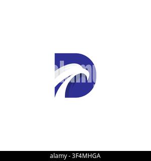 D Eagle Logo With Blue Color, Bird Logo, Eagle icon Stock Vector