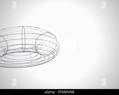 Abstract wire torus pattern with marketable vector styling for backgrounds, posters, and design templates. Stock Vector
