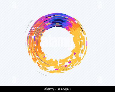 Tech Ring Segments vector background with crisp scalable linework for microstock and commercial design projects. Stock Vector