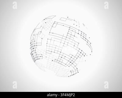 Tech Globe vector background with versatile graphic elements for microstock and commercial design projects. Stock Vector
