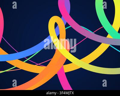 Bright Gradient Zigzag Bands vector background with clean editable vector shapes for microstock and commercial design projects. Stock Vector