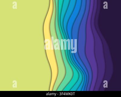 Decorative layered papercut waves illustration for social media posts, creative layouts, and modern visual branding. Stock Vector