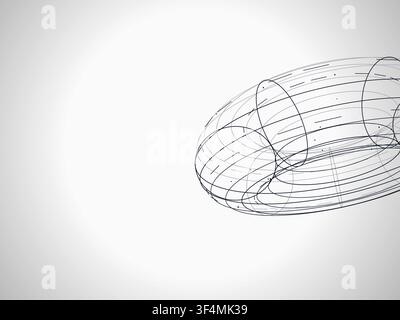 Wire Torus vector background with contemporary visual rhythm for microstock and commercial design projects. Stock Vector