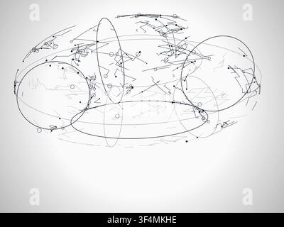 Wire Torus vector background with crisp scalable linework for microstock and commercial design projects. Stock Vector