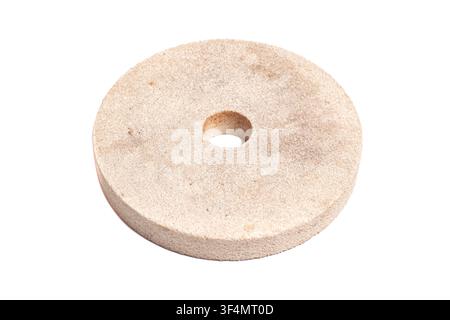 round grindstone isolated on white background Stock Photo