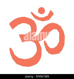 Om symbol spiritual vector illustration isolated on white background Stock Vector