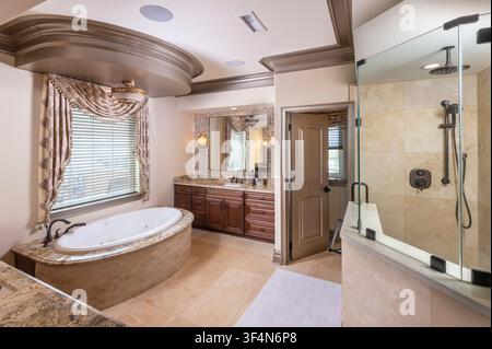Luxury bathroom interior, New Jersey, USA Stock Photo