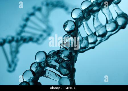 Dna double helix structure representing science and genetics Stock Photo