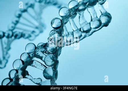 Dna double helix structure representing genetics and science Stock Photo