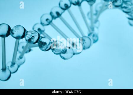 Dna helix structure representing science research and genetics Stock Photo
