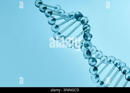 Glass dna double helix representing genetics and science Stock Photo