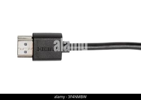 High definition multimedia interface HDMI cable connector close view Stock Photo