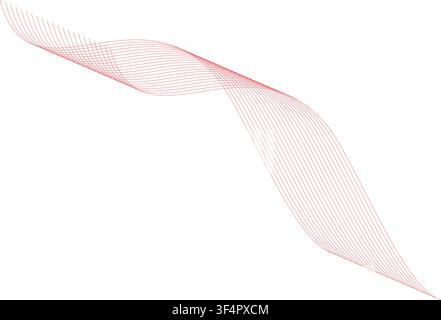 Modern Dynamic Red Line Wave Design for Creative Templates Stock Vector