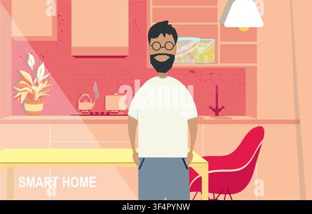 Easy to live with modern life internet of things, copy space Stock Vector