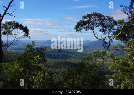 Lookout over Head Valley, Spring Creek Road, Scenic Rim, Queensland Stock Photo
