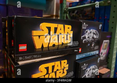 LEGO Star Wars Toy Building Blocks Box Displayed at Costco Kitakyushu, Japan Stock Photo