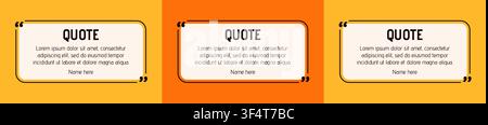 Social media yellow and orange testimony layouts. Stock Vector