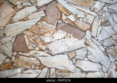 Rough texture abstract background. Natural pattern of polished stone background, Surface of a rock stone wall. Close up of abstract texture for exteri Stock Photo