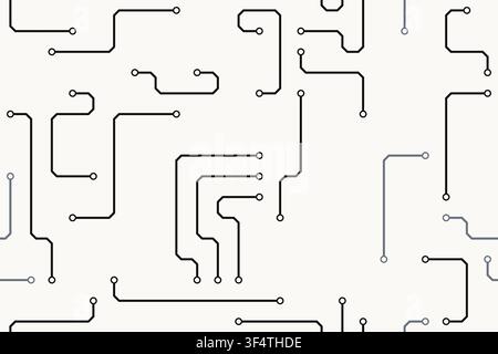 Seamless Circuit Traces vector background with crisp scalable linework for microstock and commercial design projects. Stock Vector