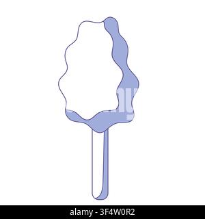 Schematic isometric tree illustration. Flat vector for landscaping plans, eco friendly icons, educational diagrams, nature designs Stock Vector