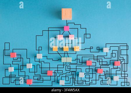 complex messy management, complex messy management, bureaucracy,red tape,organization and communication breakdown,business disruption, Stock Photo